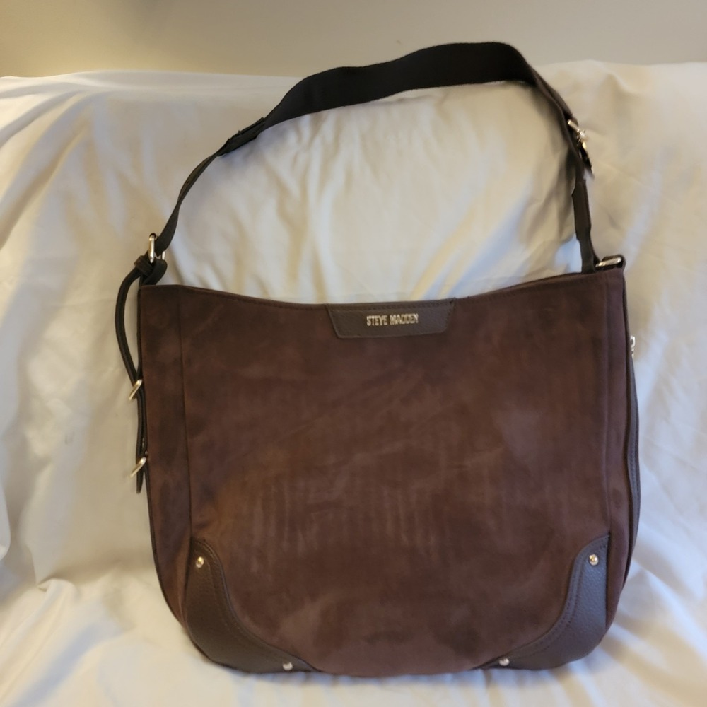 Steve Madden Brown Suede Shoulder Bag
